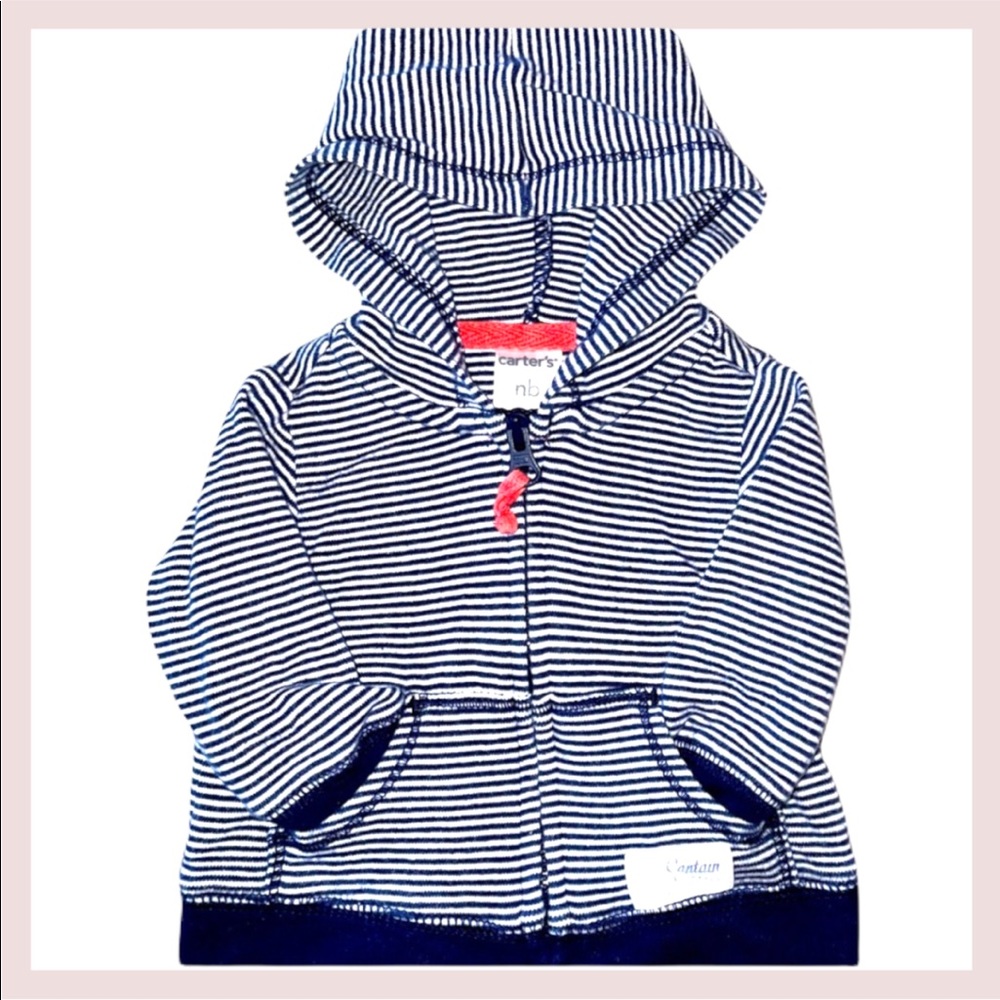 Carter's lightweight jacket - navy and white - size newborn